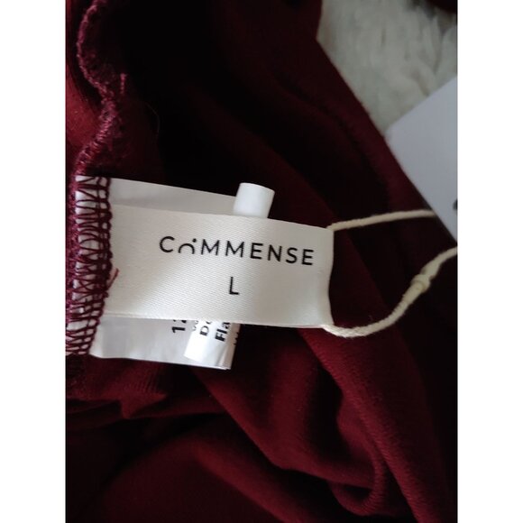 Commense 2 in 1 Mock Neck Jersey Top Monochrome Burgundy L Modest - Picture 11 of 13